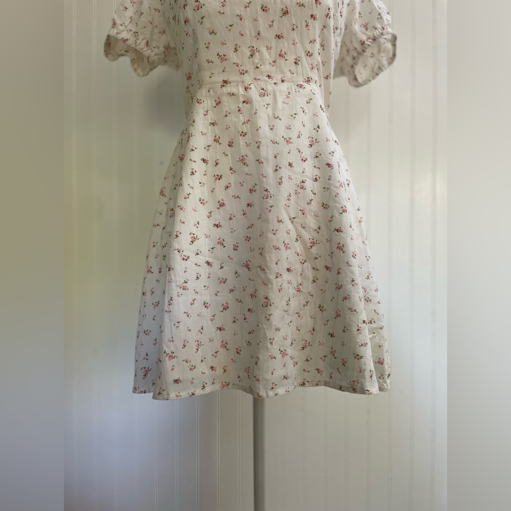 BEGINNING BOUTIQUE Abigail Mini Dress White Floral Ditsy Cottagecore Size 6 NWT - Picture 7 of 16